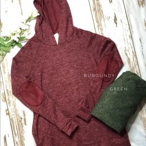 Green Hoodie with elbow patches